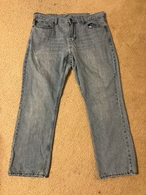 OLD NAVY Size 38x 30 Mens STRAIGHT Leg LIGHT Wash Cotton DENIM Jeans